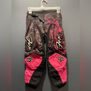 Fox Racing 180 Pants Riding Motocross  YOUTH GIRLS Black w Pink Size 10